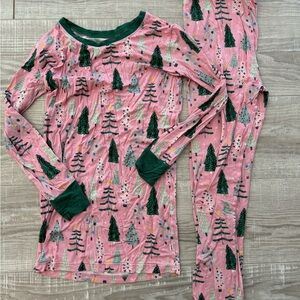 Little Sleepies Pink Tree Print Kids Pajamas 12/14